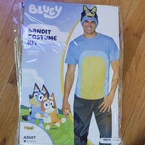 NWT Size XL Adult Men's Bluey Bandit Costume Comes with Shirt and Hat